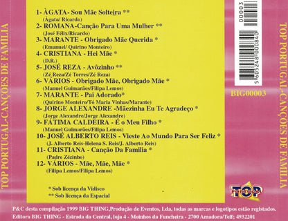 CD - Various – Top Portugal - Canções De Família - USADO