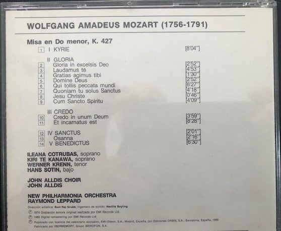 CD - Mozart* - Leppard*, New Philharmonia Orchestra – Misa En Do Menor K 427 - USADO