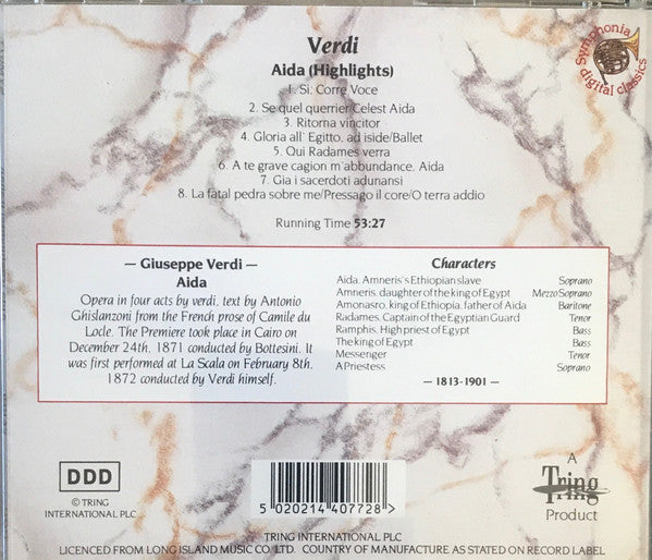 CD - Giuseppe Verdi – Aida (Highlights) - USADO