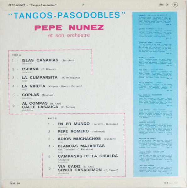 LP VINYL - Pepe Nunez Et Son Orchestre* – Tangos-Pasodobles - USADO