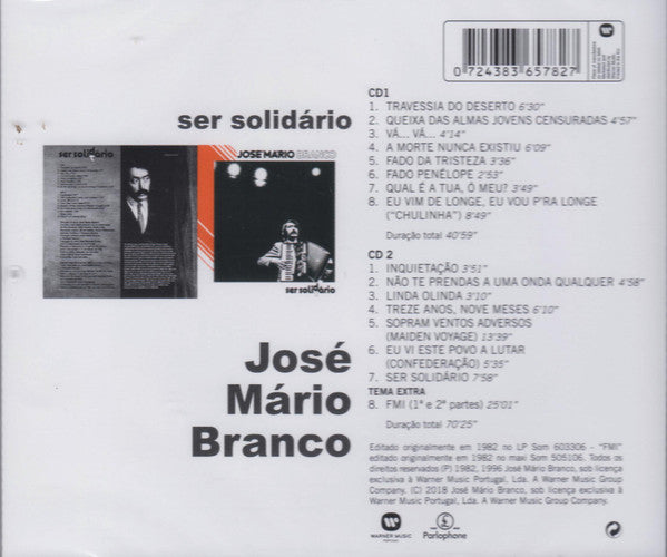 CD - José Mário Branco – Ser Solidário - USADO