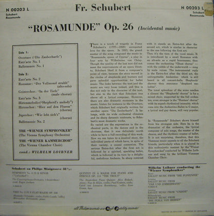 LP VINYL -Franz Schubert, The Vienna Symphony Orchestra*, Vienna Chamber Choir*, Wilhelm Loibner – Rosamunde Music Op. 26 (complete) - USADO