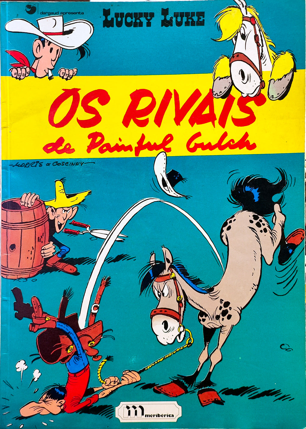 LIVRO - Lucky Luke - Os Rivais de Painful Gulch de René Goscinny e Morris - USADO