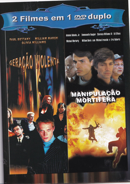 DVD GERAÇÃO VIOLENTA E MANIPULAÇÃO MORTIFERA ( 2 FILMES EM 1 ) - USADO