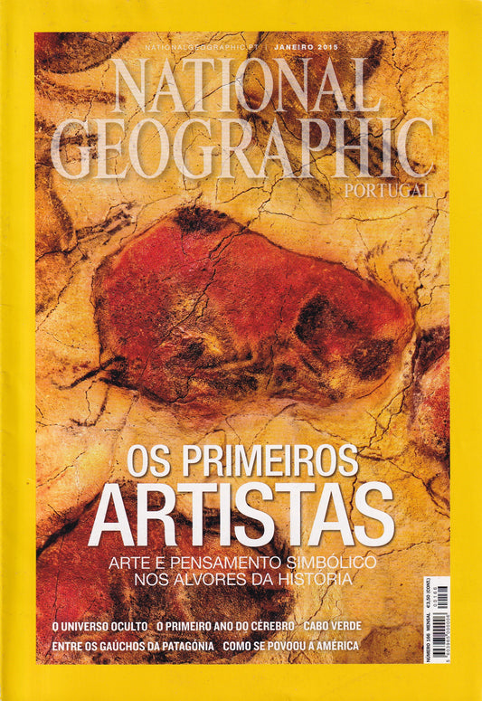 Revista National Geographic Portugal #166 (Os primeiros artistas) Jan.2015- USADO