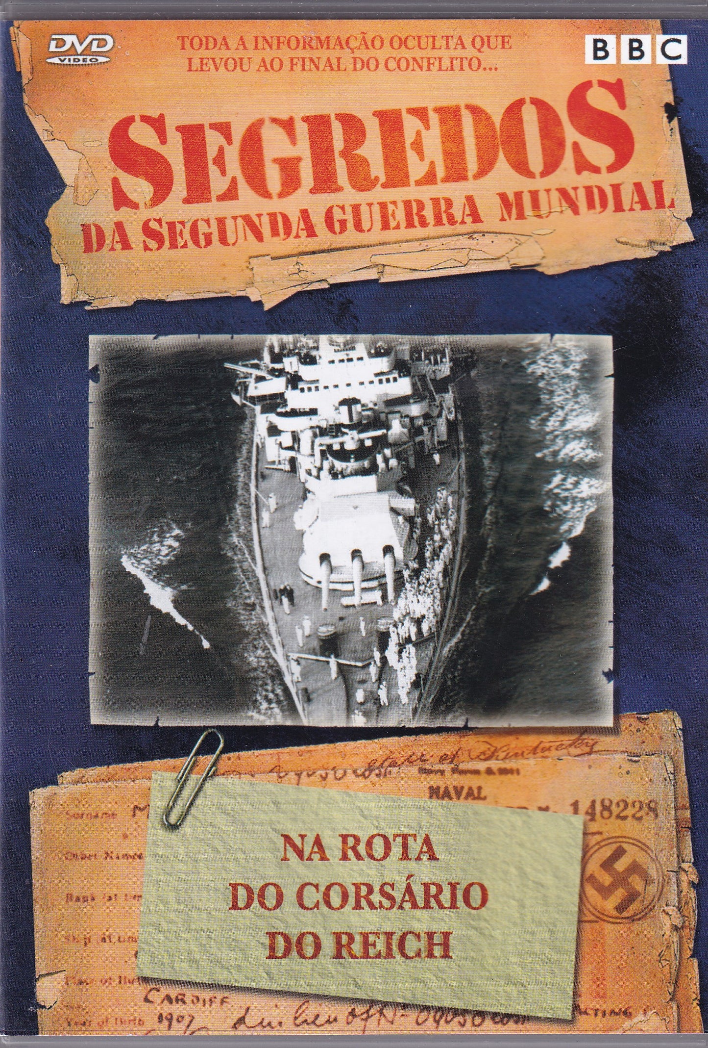 DVD Segredos da Segunda Guerra Mundial - NA ROTA DO CRUSÁRIO DO REICH - USADO