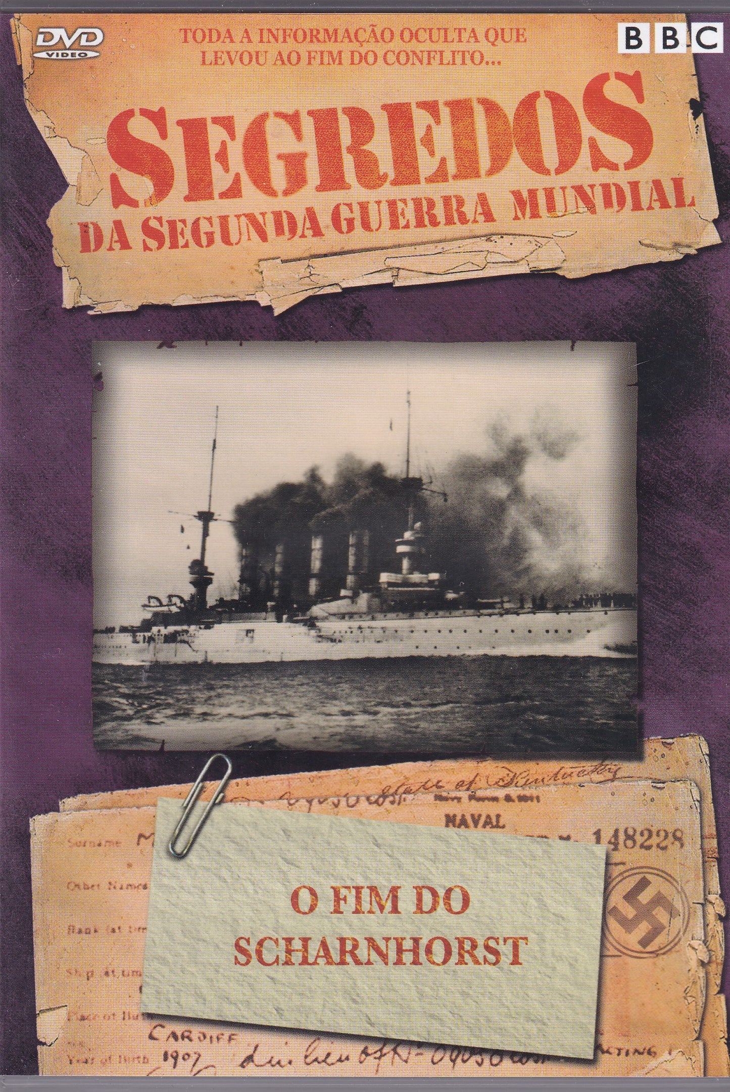 DVD Segredos da Segunda Guerra Mundial - O FIM DO SCHARNHOST- USADO
