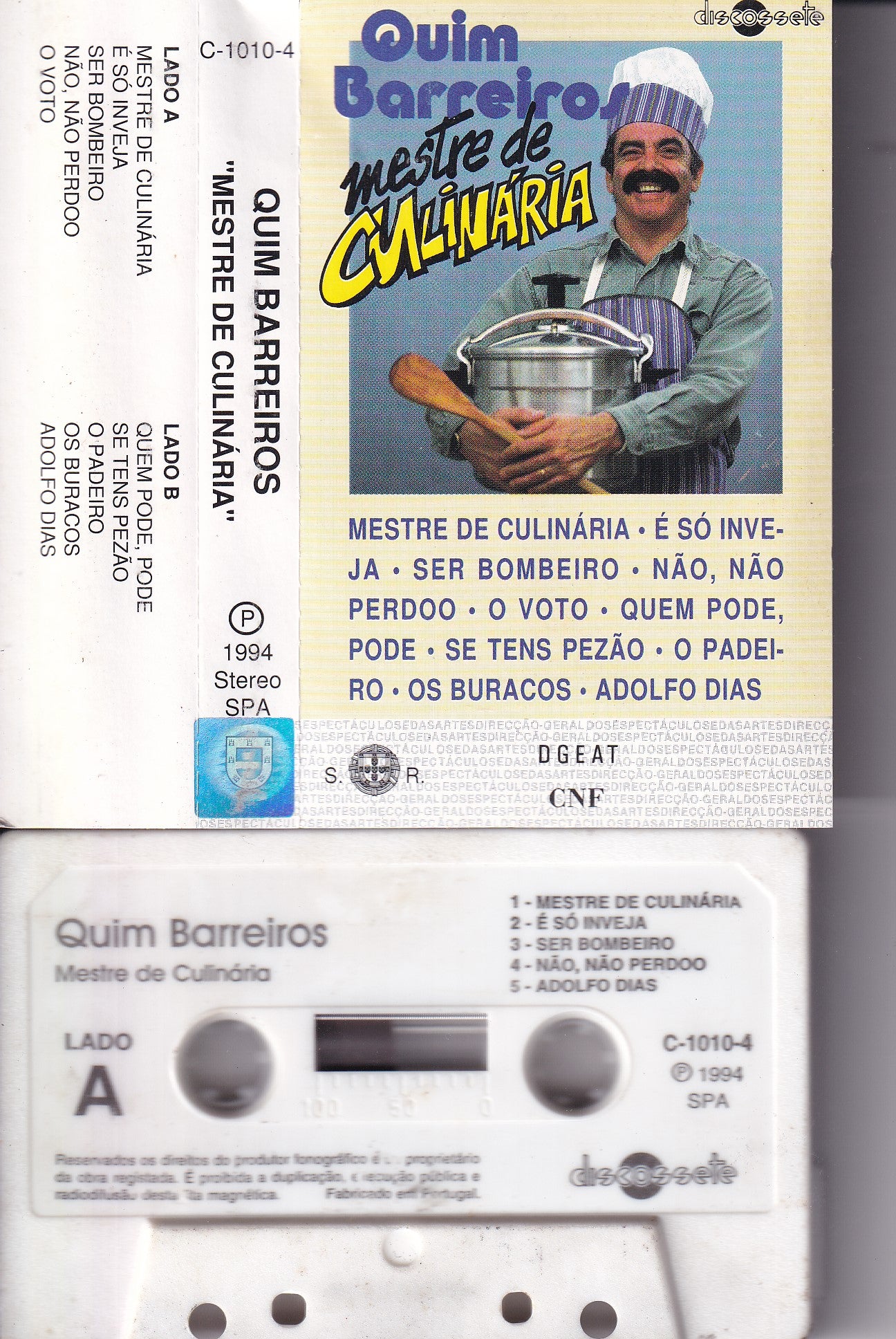 CASSETE- QUIM BARREIROS "MESTRE DE CULINÁRIA" - USADO