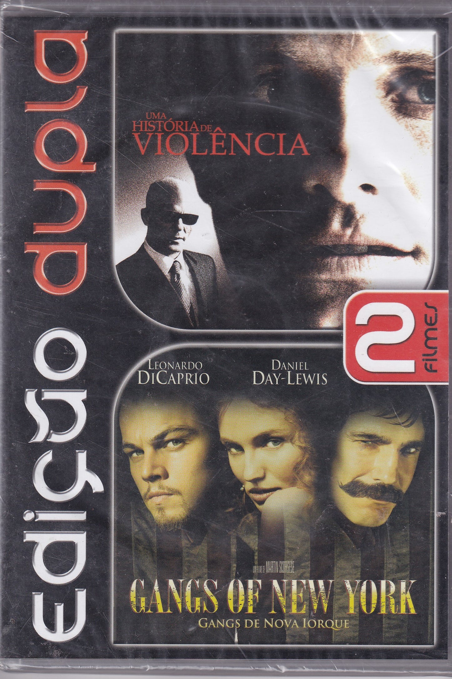 DVD EDIÇÃO DUPLA: HISTORIA DE VIOLENCIA & GANGS OF NEW YORK - NOVO