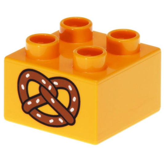 LEGO® DUPLO 6058140 - 3437pb055 Brick 2 x 2 with Pretzel Pattern - USADO