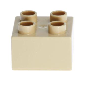 LEGO Duplo, Brick 2 x 2 TAN Item No: 3437  - USADO