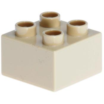 LEGO Duplo, Brick 2 x 2 TAN Item No: 3437  - USADO