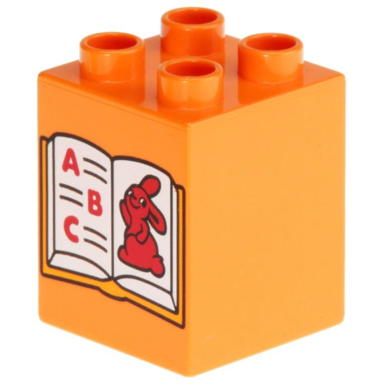 LEGO Duplo Brick 2 x 2 x 2 with ABC book 31110 (19423) - USADO
