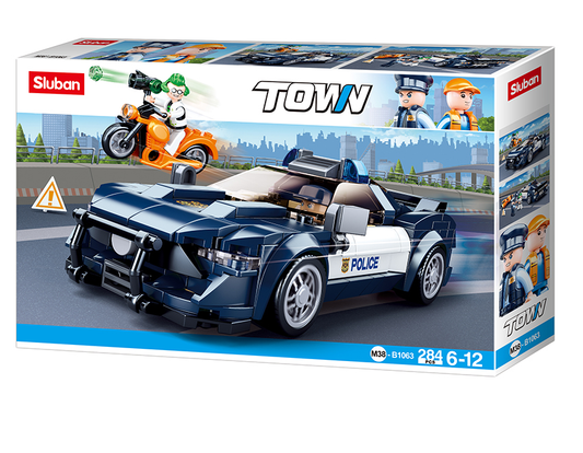 Sluban - Police Car M38-B1063 (LEGO COMPATIBLE) 284PCS - NOVO