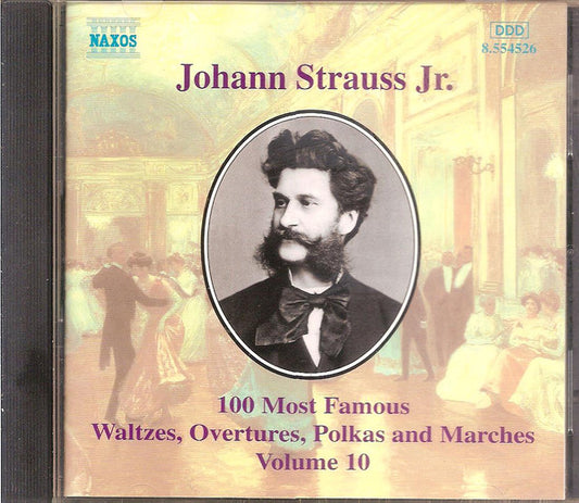 CD - Johann Strauss Jr. – 100 Most Famous Waltzes, Overtures, Polkas And Marches Volume 10 - USADO