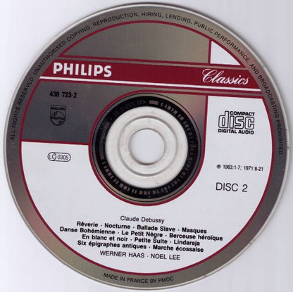 CD Debussy* - Werner Haas, Noël Lee – Complete Piano Music Volume 2  (2 cd´s) - USADO
