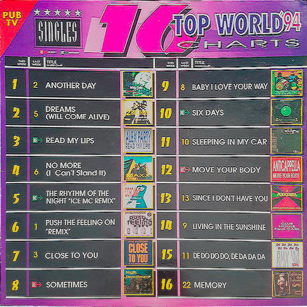 CD Various – 16 Top World Charts '94 - USADO