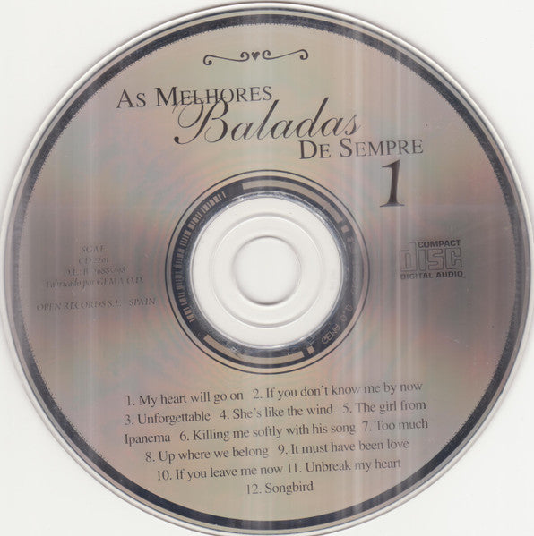CD - Various – As Melhores Baladas De Sempre 1 - USADO
