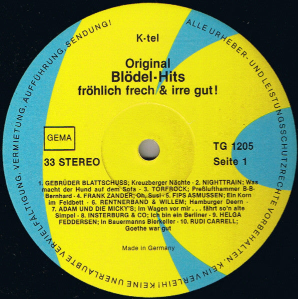LP Vynil Various – Original Blödel-Hits Fröhlich Frech & Irre Gut!