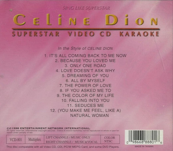 CD Unknown Artist ‎– Superstar Karaoke Celine Dion - USADO