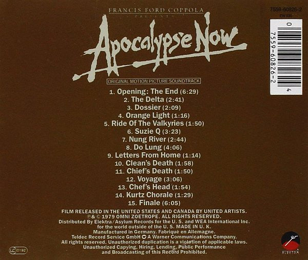 CD Apocalypse Now Original Motion Picture Soundtrack - USADO