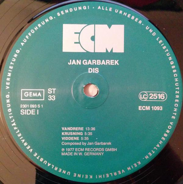 LP VINYL Jan Garbarek ‎– Dis