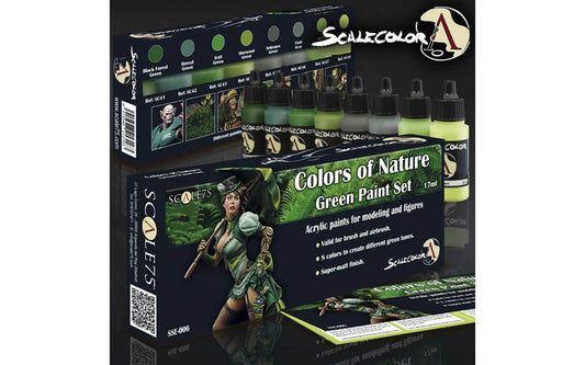 ACRYLIC PAINT SURECOLOR SCALE 75 SET: Nature Green (8x17mL)