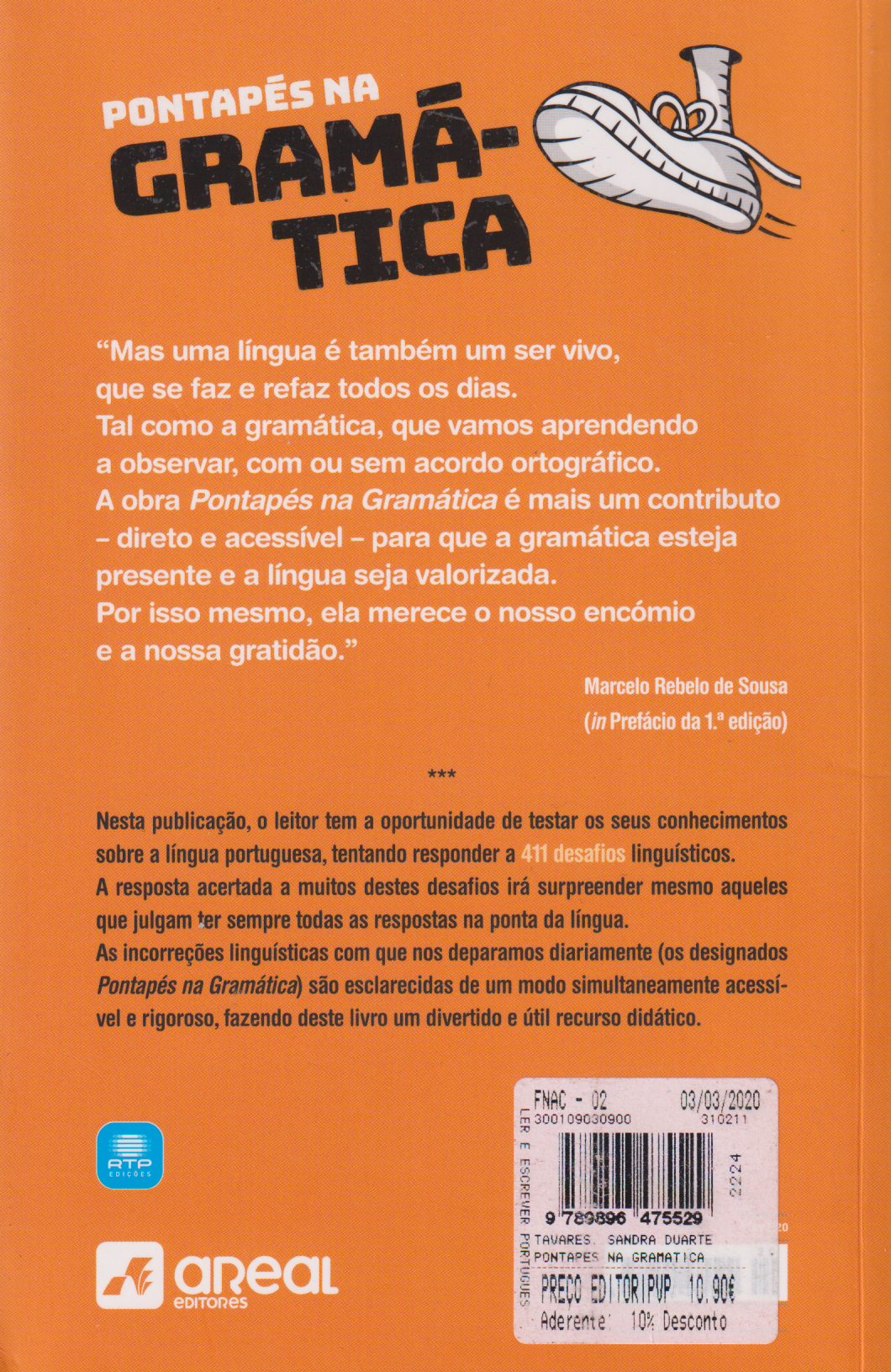 Livro - Pontapés na Gramática de Sandra Duarte Tavares e Joana Dias - USADO