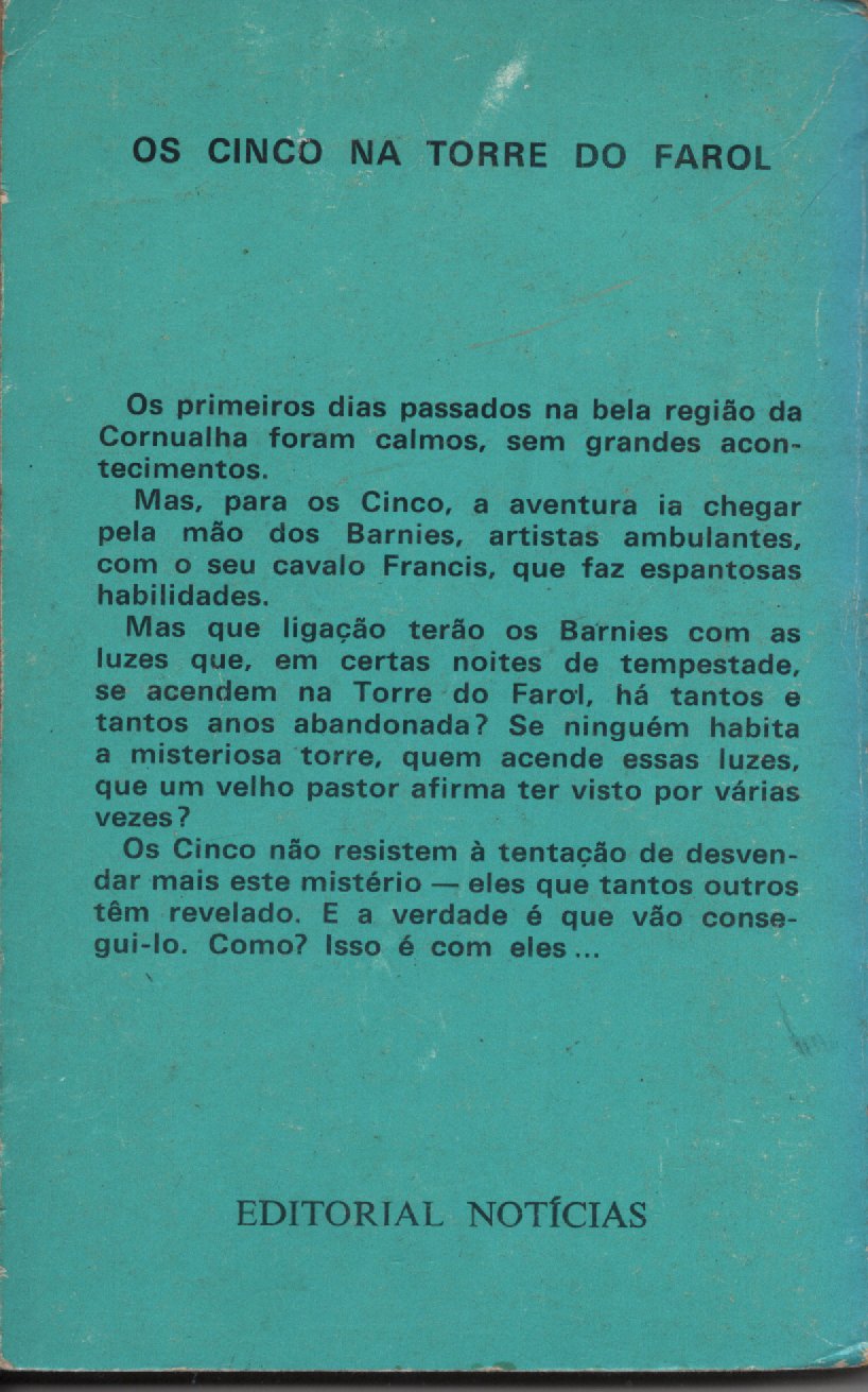 Livro Os Cinco NA TORRE DO FAROL #12 De Enid Blyton (1978)