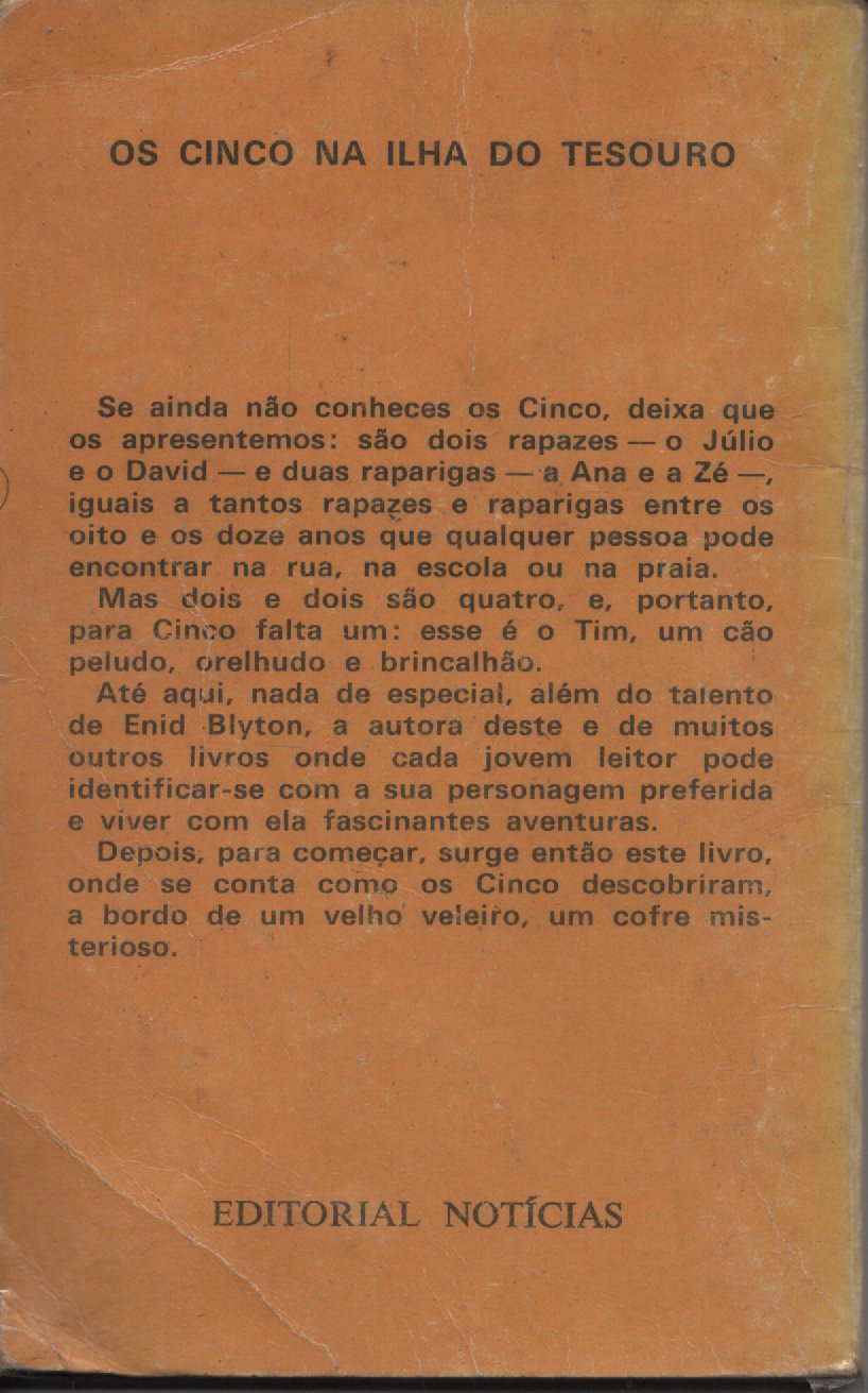 Livro Os Cinco Na ilha do tesouro #1 De Enid Blyton (1977)