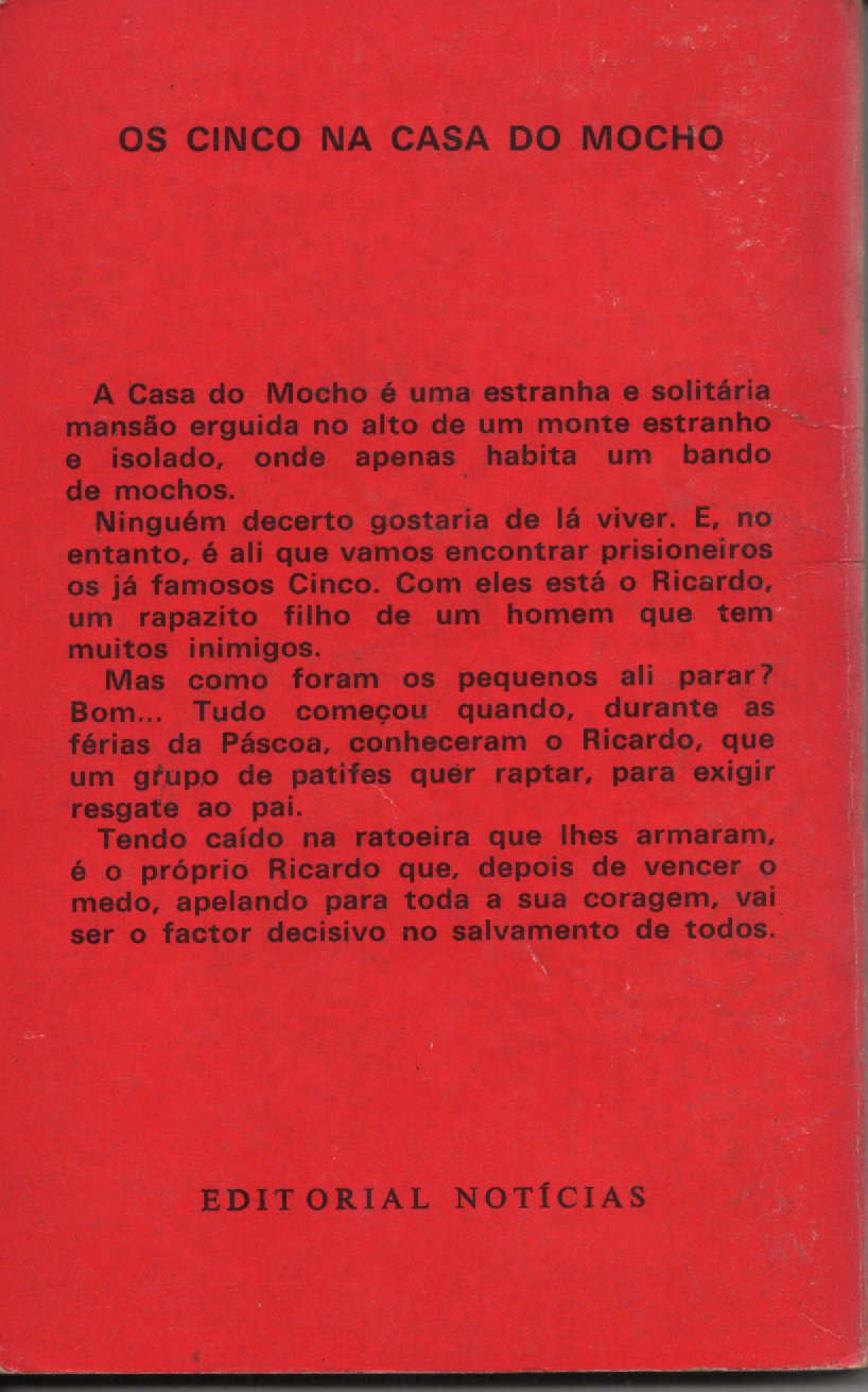 Livro Os Cinco Na casa do mocho #8 De Enid Blyton (1977)