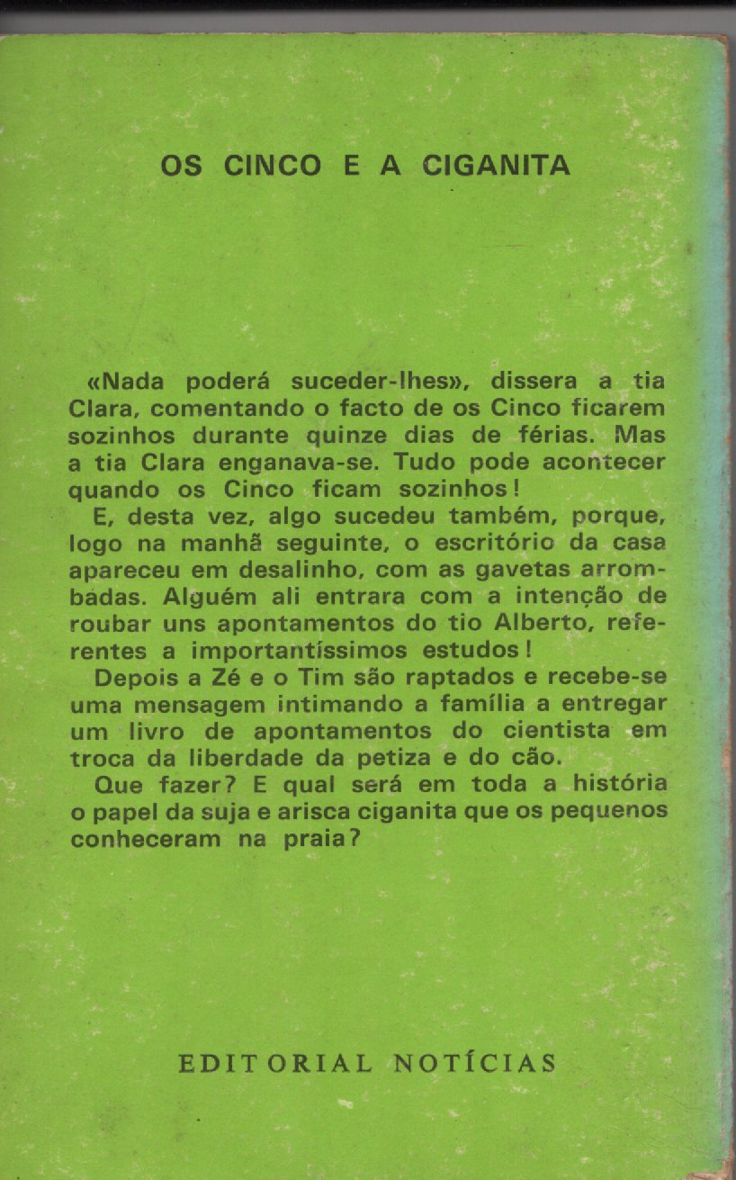 Livro Os Cinco E A CIGANITA #9 De Enid Blyton (1977)