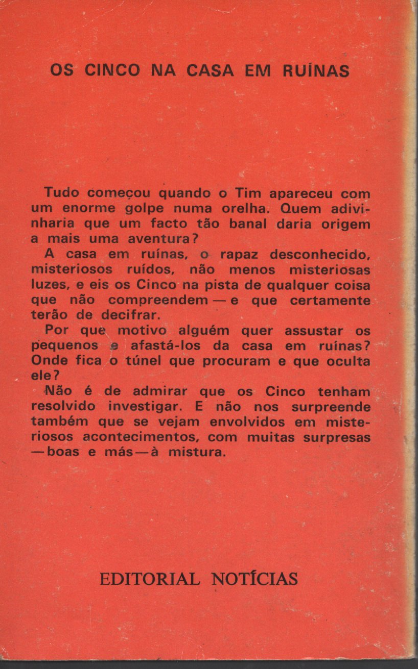 Livro Os Cinco na  Casa em Ruínas #15 De Enid Blyton (1978)