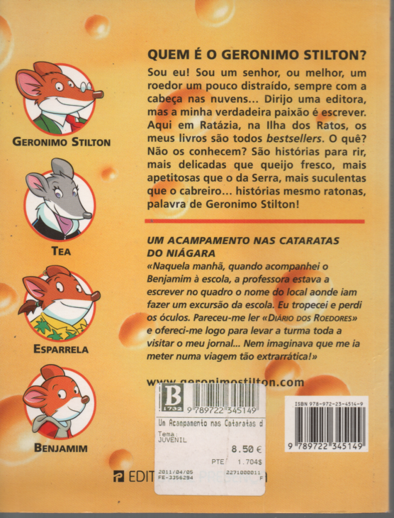 LIVRO Um acampamento nas Cataratas do Niágara Geronimo Stilton #42 - USADO