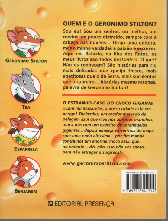 LIVRO O ESTRANHO CASO  DO CHOCO GIGANTE. Geronimo Stilton #34 - USADO