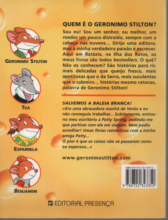 LIVRO SALVEMOS A BALEIA BRANCA! Geronimo Stilton #38 - USADO