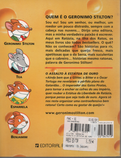 LIVRO O ASSALTO À ESTÁTUA DE OURO Geronimo Stilton #47- USADO