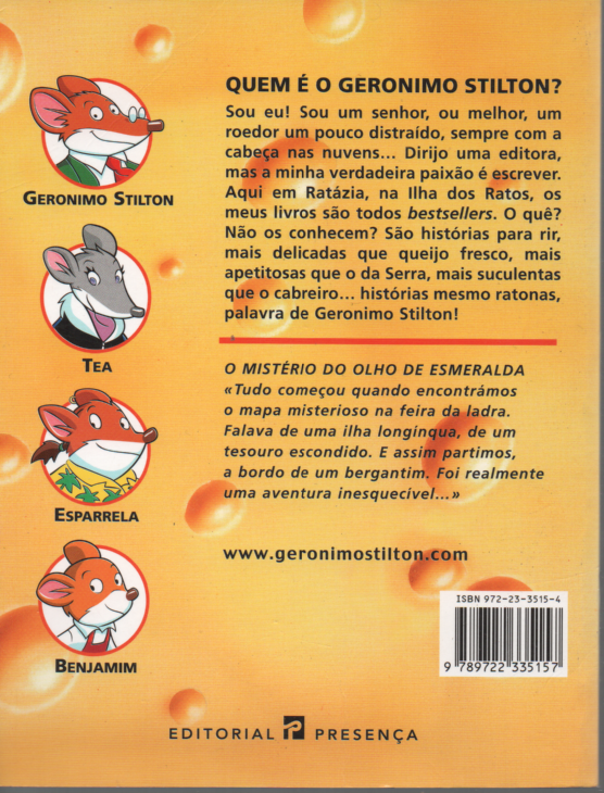 LIVRO O MISTERIO DO OLHO DE ESMERALDA Geronimo Stilton #5- USADO