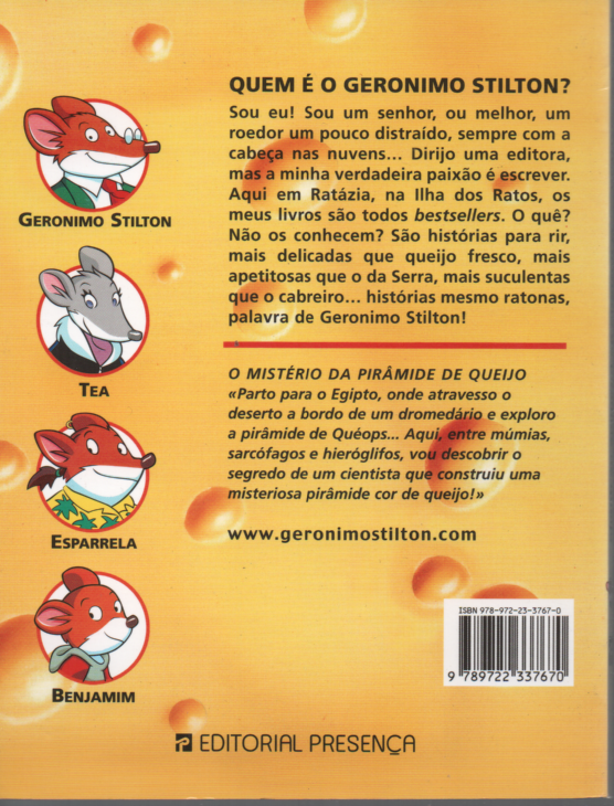 LIVRO O MISTÉRIO DA PIRAMIDE DE QUEIJO Geronimo Stilton #14- USADO