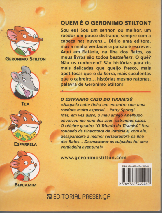 LIVRO  O ESTRANHO CASO DO TIRAMISÚ Geronimo Stilton #43- USADO