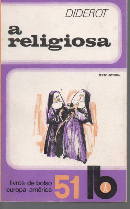 LIVRO DE DIDEROT  A RELIGIOSA   LB 51 1973