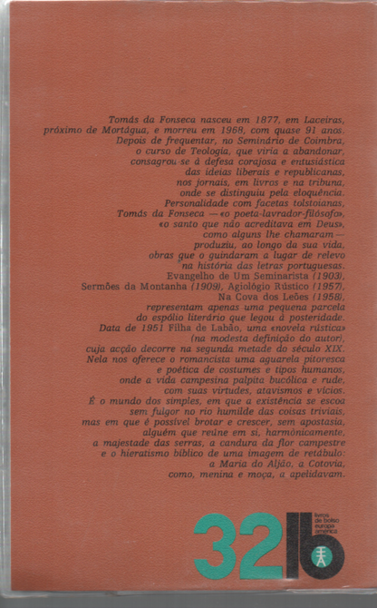 LIVRO DE TOMÁS DA FONSECA  FILHA DE LABÃO LB 32 1972