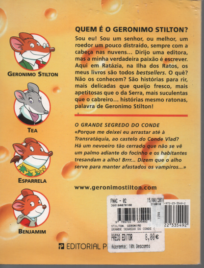 LIVRO O GRANDE SEGREDO DO CONDE  Geronimo Stilton #7 - USADO