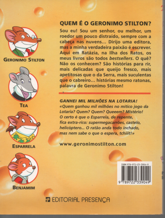 LIVRO GANHEI MIL MILHÕES NA LOTARIA  Geronimo Stilton #20 - USADO