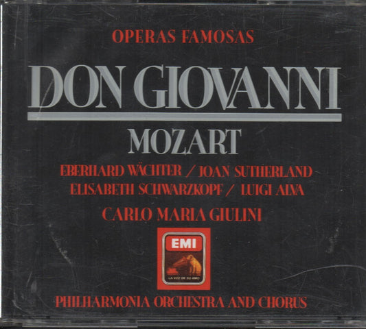 CD - Mozart*, Eberhard Wächter / Joan Sutherland / Elisabeth Schwarzkopf / Luigi Alva, Carlo Maria Giulini, Philharmonia Orchestra And Philharmonia Chorus – Don Giovanni - USADO