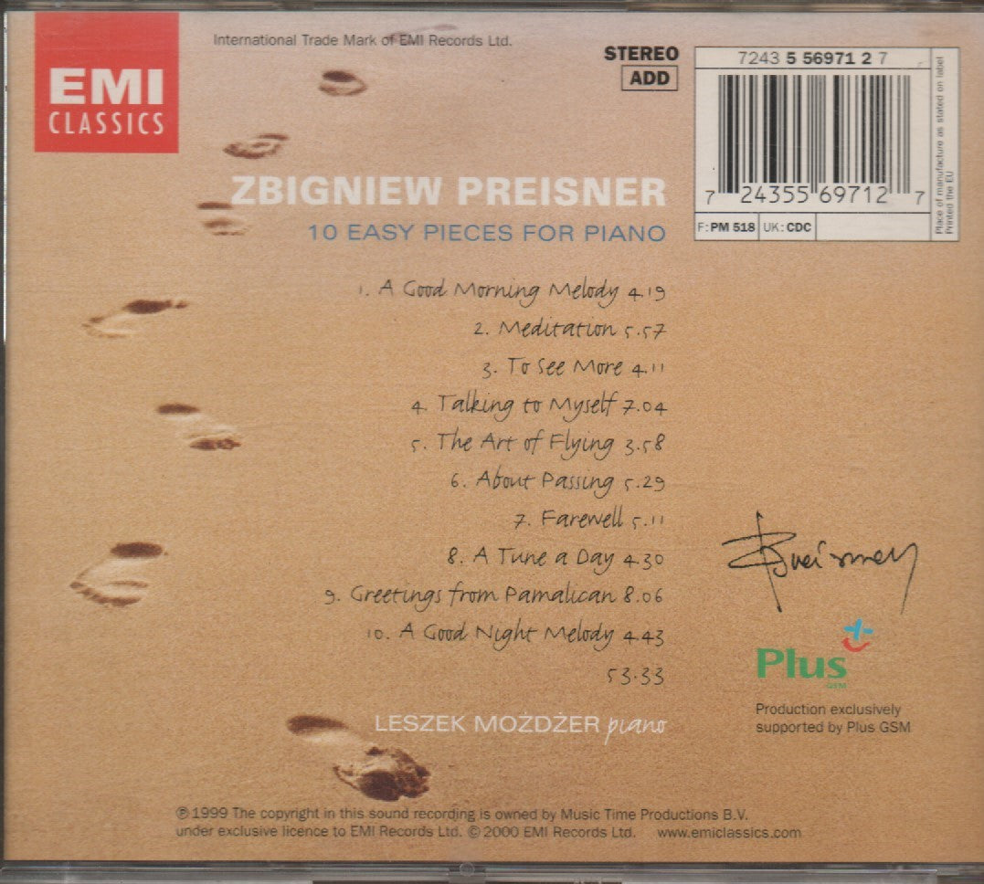 CD - Zbigniew Preisner - Leszek Możdżer – 10 Easy Pieces for Piano - USADO