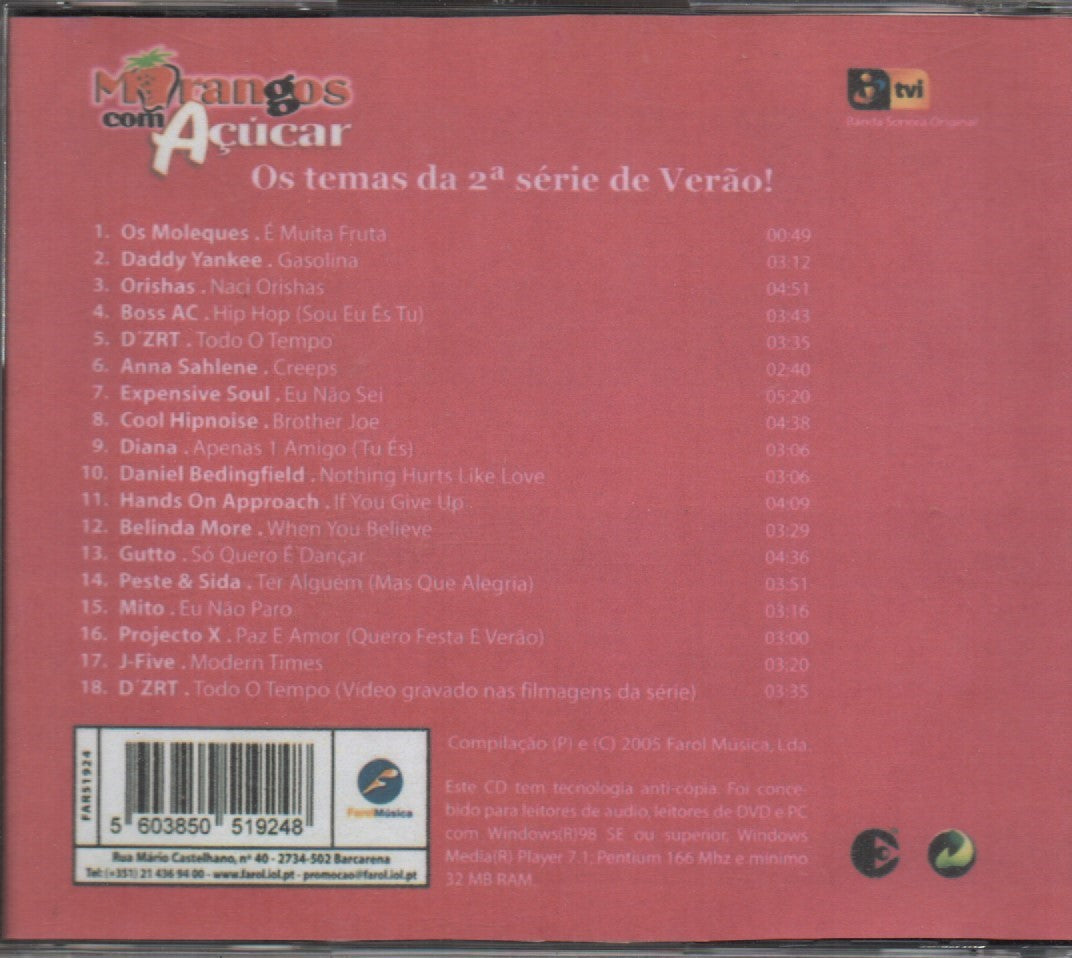 CD - Various – Morangos Com Açúcar - Os Temas Da 2ª Série De Verão - USADO
