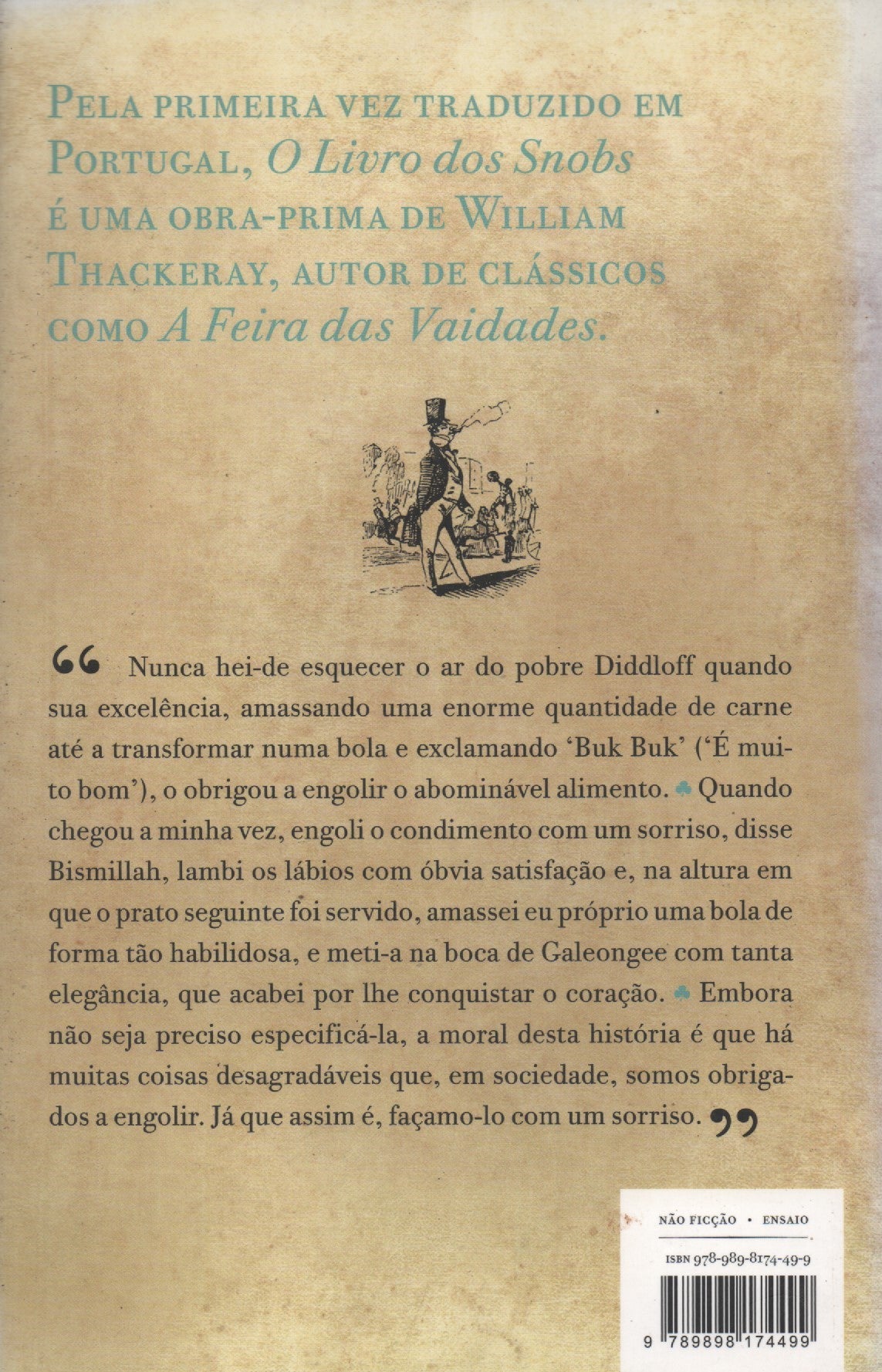 LIVRO - O Livro dos Snobs de W. M. Thackeray - USADO