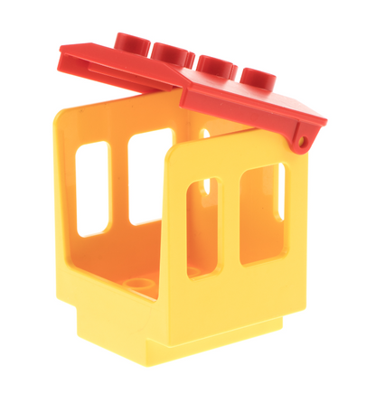 Lego duplo brick Yellow , Train Steam Engine Cabin 3 x 3 x 3 1/2 with Red Duplo Backhoe / Train Cabin Roof Set 10847 4543 92453 - USADO
