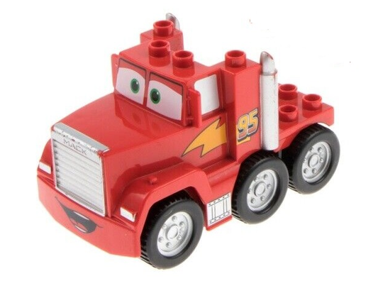 LEGO Duplo DISNEY Cars Truck Semi-Tractor with '95' and Lightning Bolt Pattern (Mack)(NO HAT) Item No: 89411pb01c01 - USADO